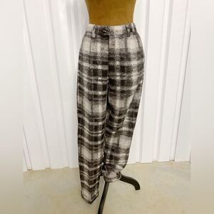 Feng Wool Plaid Pant Slacks:Dark Academia Preppy Old Money Classic Grunge Punk